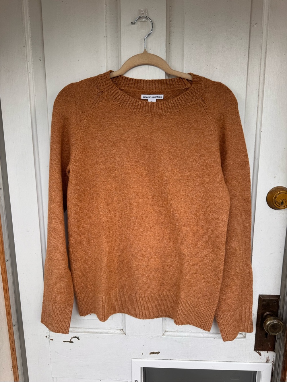 Amazon Essentials Burnt Orange Crewneck Knit Sweater Rust Fall Cozy M